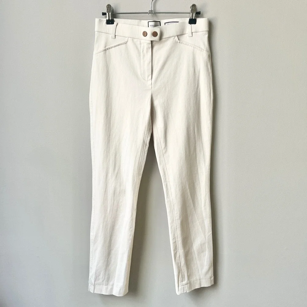Seductive Pants Franziska Women's EUR 34 US 4 Cream Ankle Slim Straight Stretch